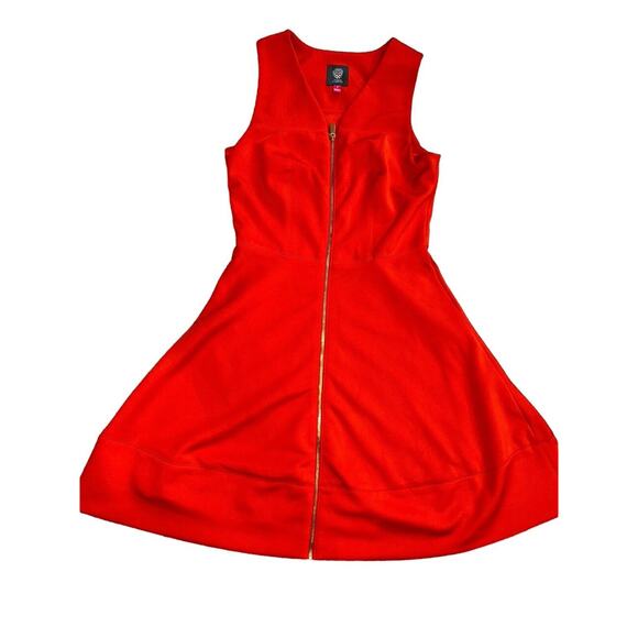 Vince Camuto‎ Orange Sleeveless Full Zip Dress Size 4 Polyester & Spandex Euc - Picture 7 of 11